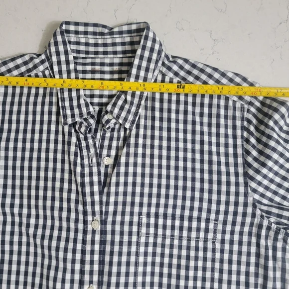 MUJI Black White Gingham Cotton Button Down Shirt Minimalist Large - Picture 4 of 13